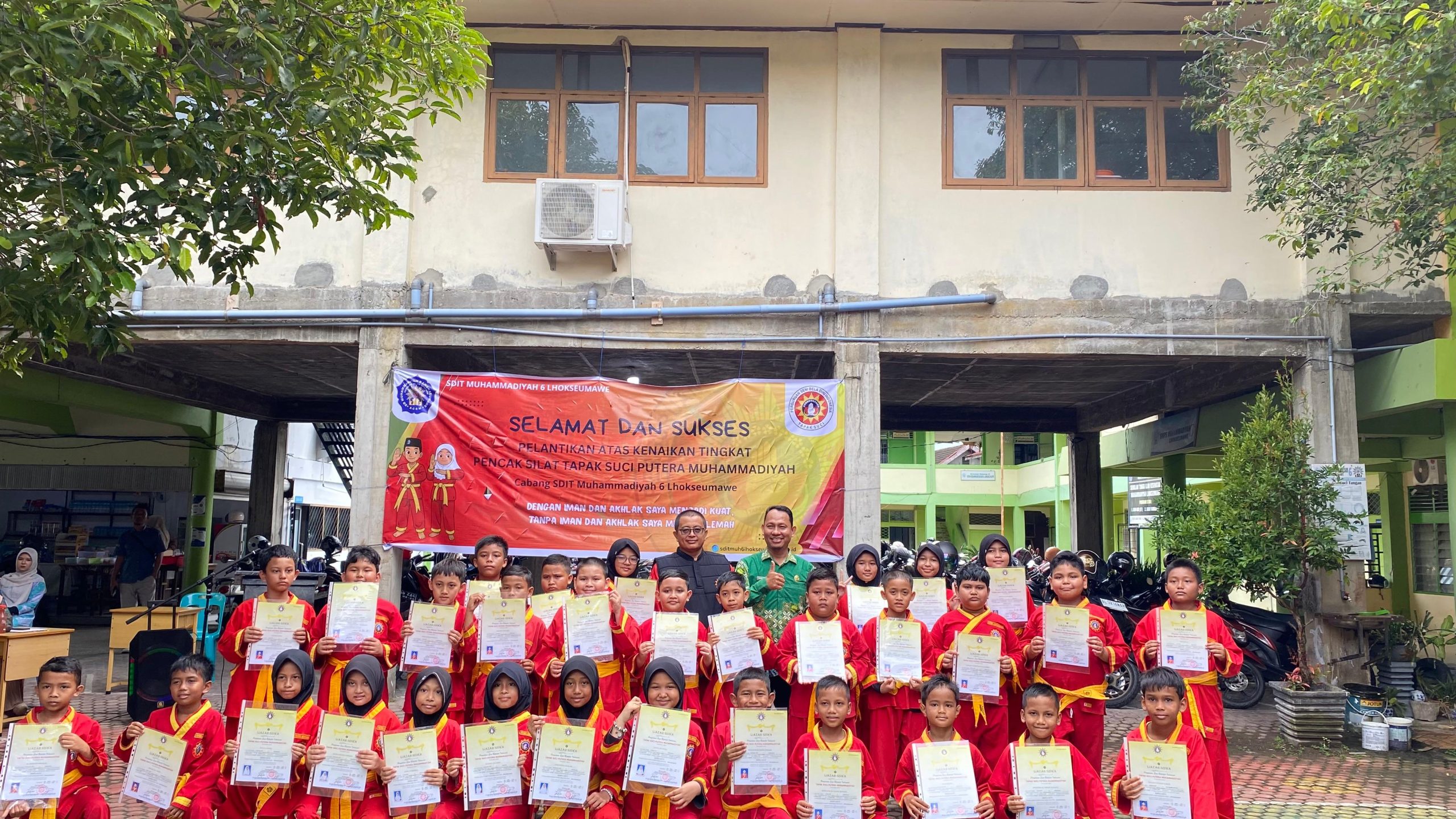 31 Siswa SDIT Muhammadiyah 6 Lhokseumawe Dikukuhkan dalam Pelantikan Kenaikan Tingkat Tapak Suci